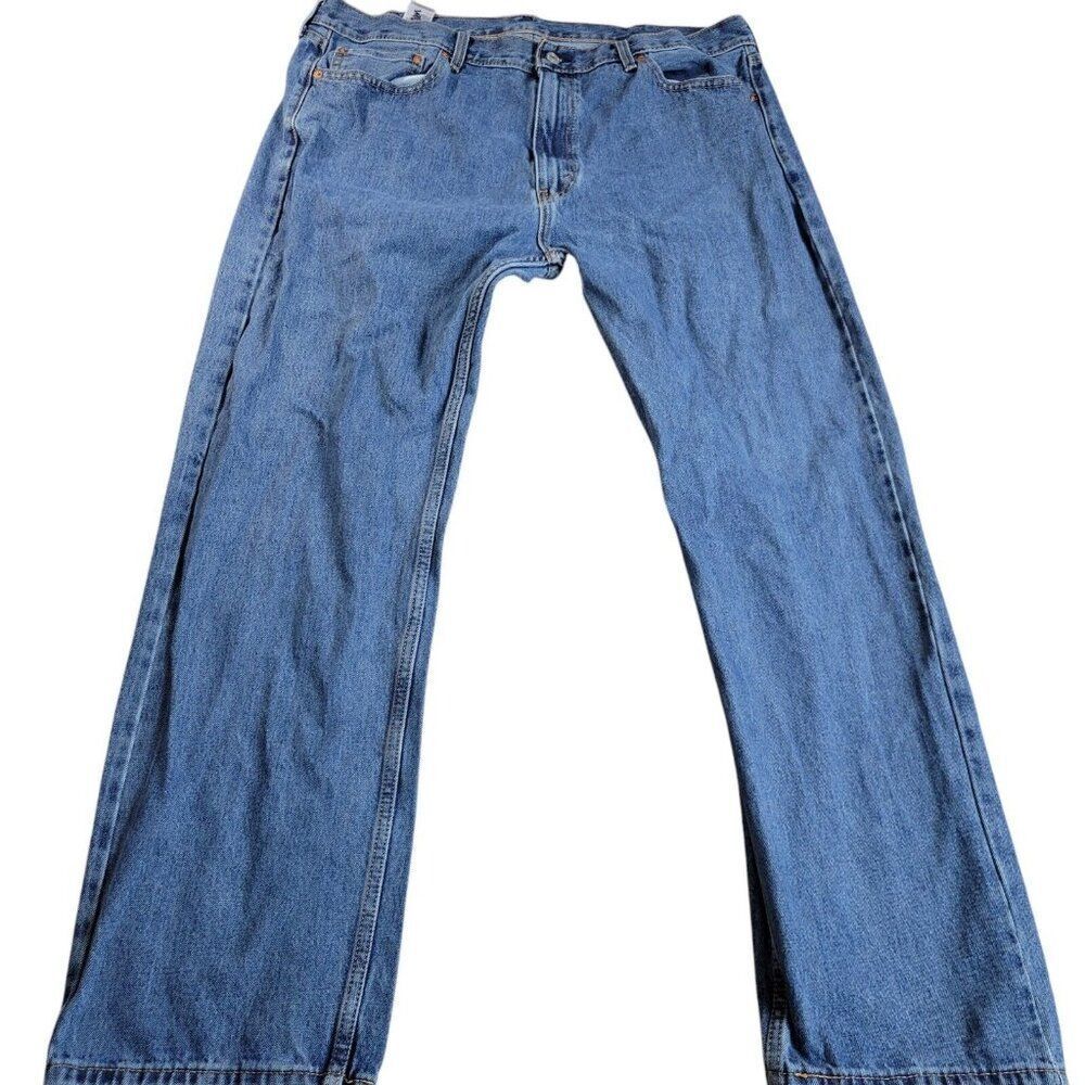 Levis Jeans Mens 42x32 Regular Straight Denim Blue 505 Dark Wash